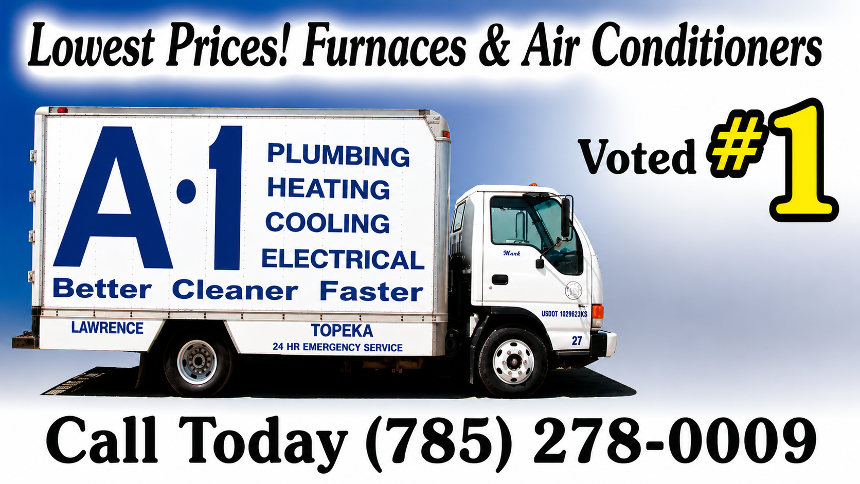 A-1 Plumbing Heating Cooling Electrical service truck