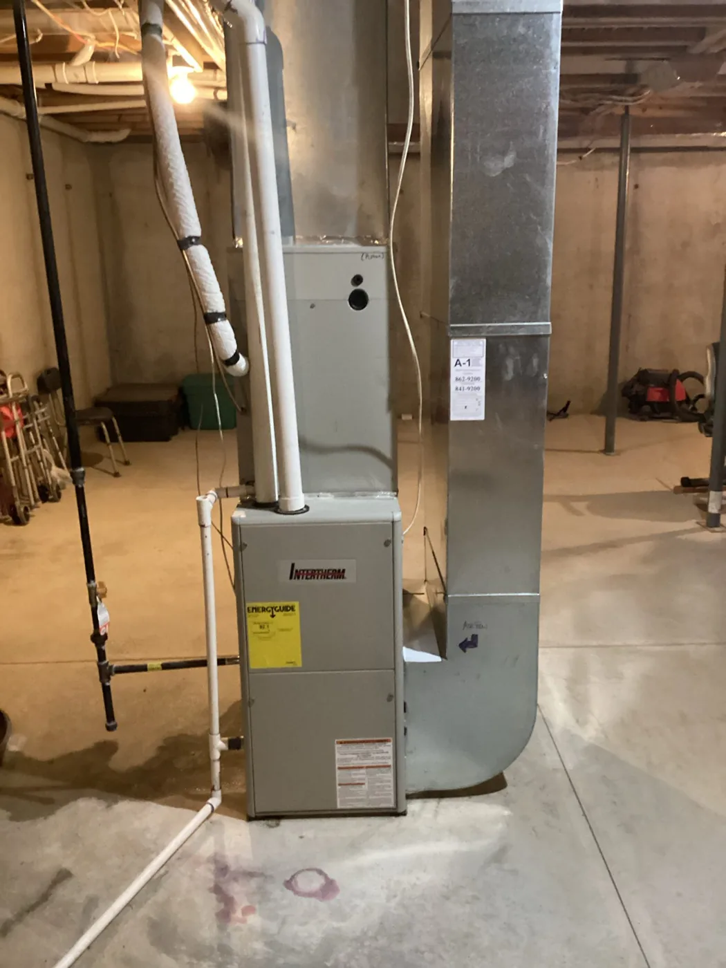 Before - 96% AFUE 80,000 BTU Amana Furnace - 1 by A-1 Plumbing Heating Cooling Electrical
