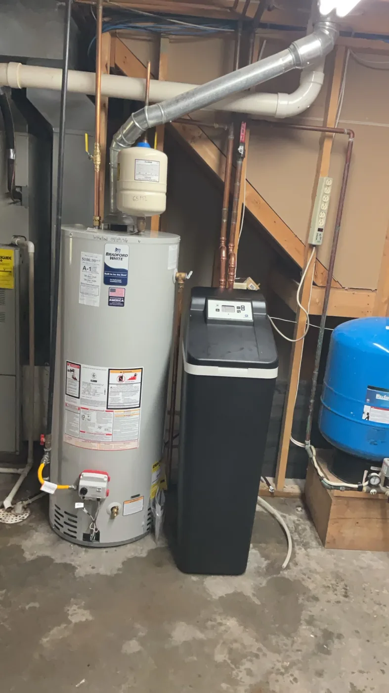 Bradford White gas water heater and water softener by A-1 Plumbing Heating Cooling Electrical